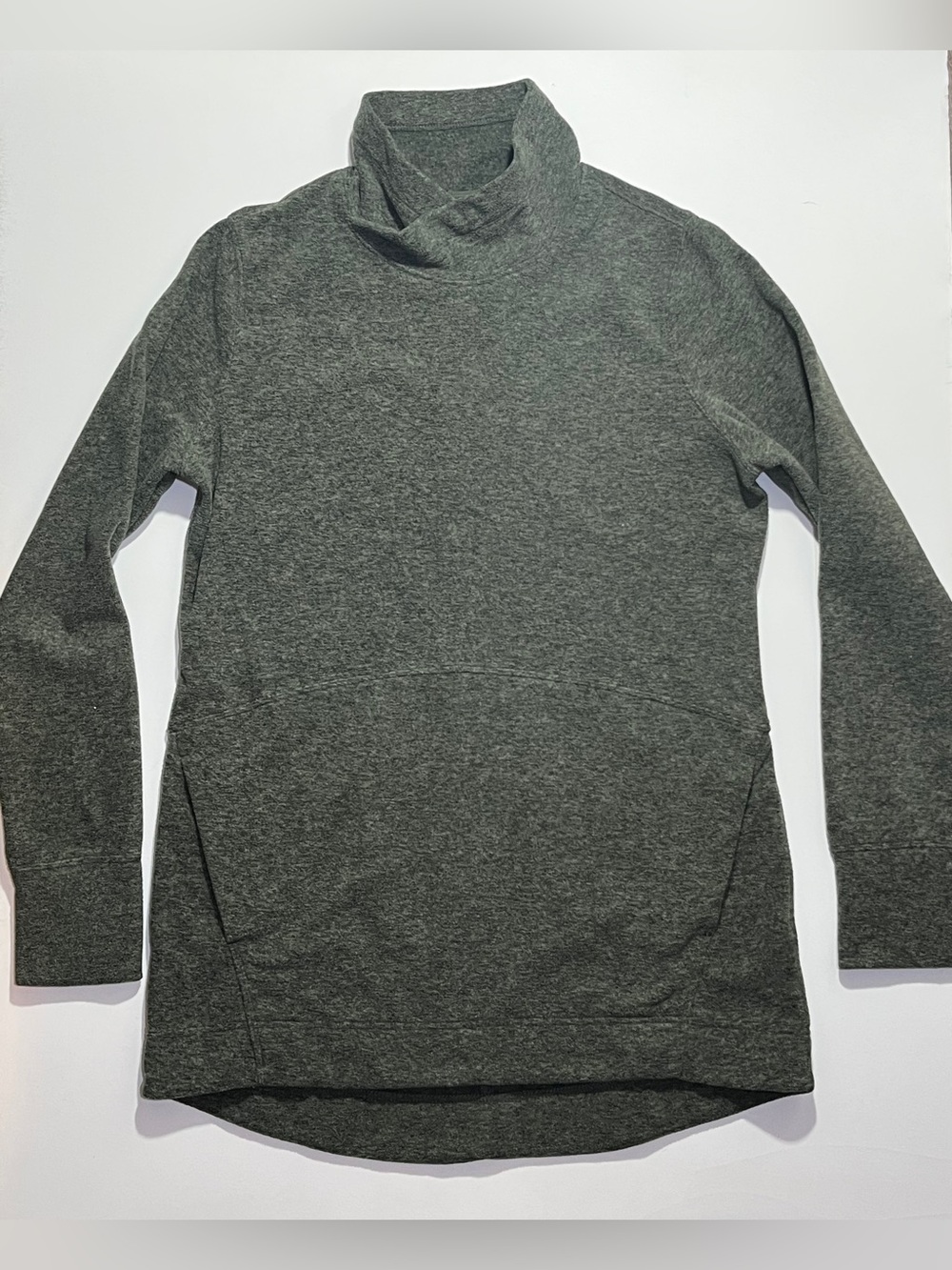 Women’s Duluth Trading Fleece Funnel Neck Tunic Sweater, Medium, Green